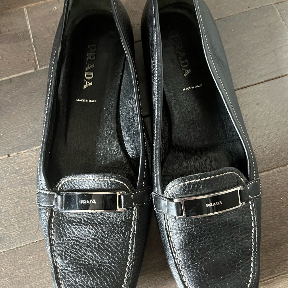 Prada Black Leather Loafers